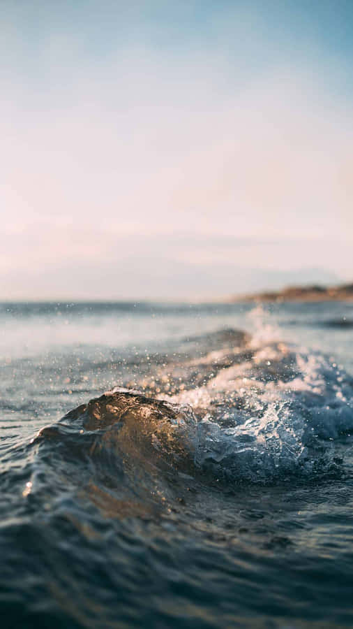 Ios Beach Macro Ocean Wave Wallpaper