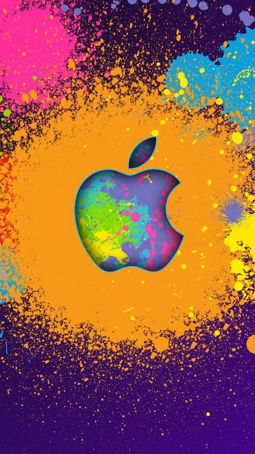 Download free Iphone Apple Logo Colorful Paint Wallpaper - MrWallpaper.com