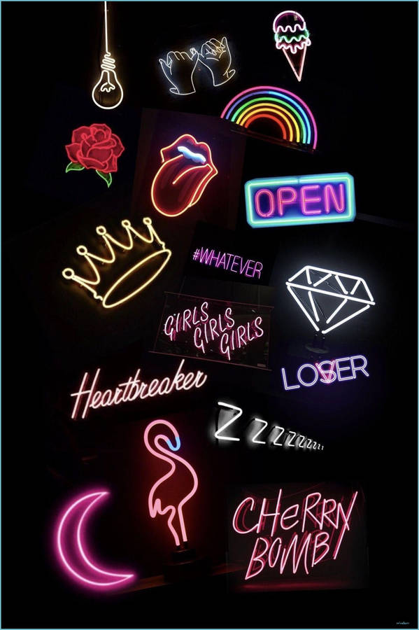 Download Free Iphone Baddie Neon Light Logos Wallpaper - MrWallpaper.com