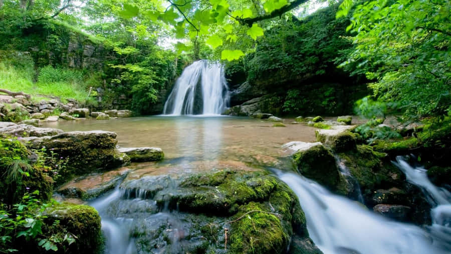 Janet Foss England Waterfall Desktop Wallpaper
