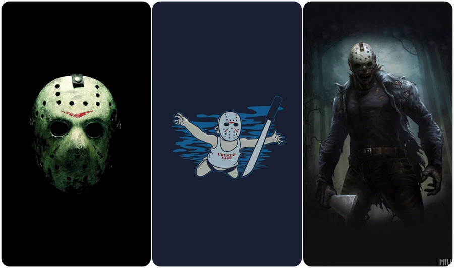 Horror icons inspired wallpaper with Chucky from Child's play/Chucky  franchise, Michael Myers from Halloween franchise,Jason Voorhees from  Friday the 13th franchise,Pennywise from It and Freddy Krueger from  Nightmare on Elm Street franchise. :