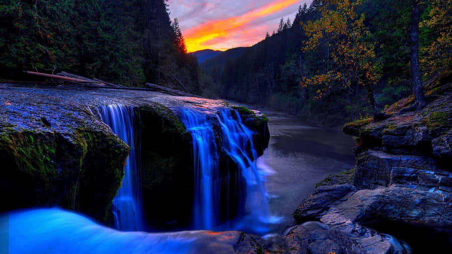 Kannamangalam Reserve Forest Waterfall Desktop Wallpaper