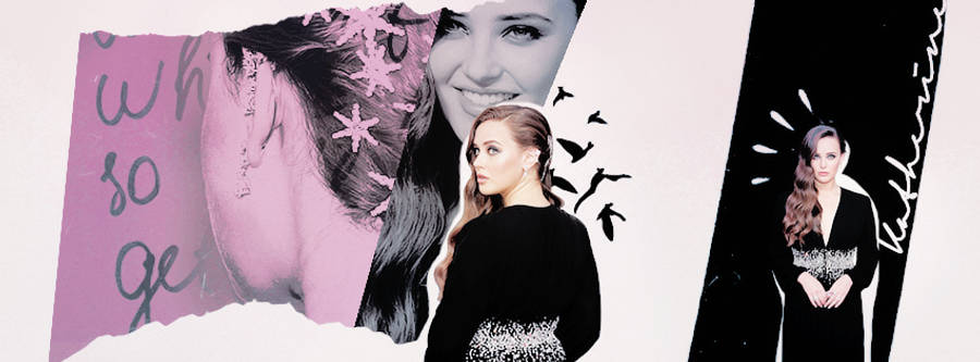 Katherine Langford Pink And Black Wallpaper