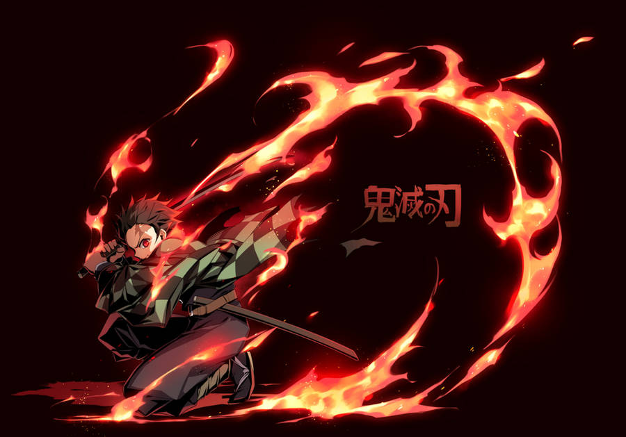 Kimetsu No Yaiba Fiery Tanjiro Wallpaper