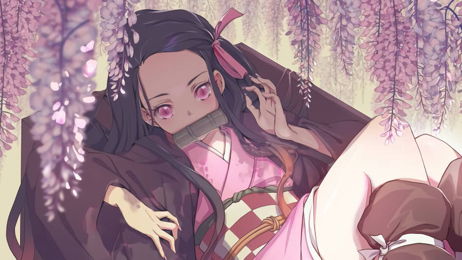 Kimetsu No Yaiba Nezuko Sakura Wallpaper