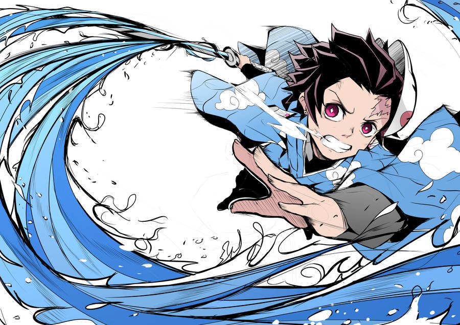 Kimetsu No Yaiba Tanjiro Water Sword Wallpaper