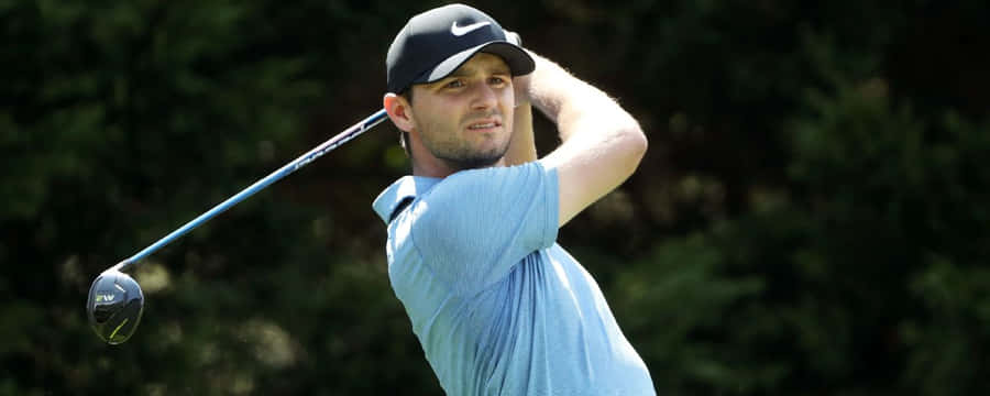 Kyle Stanley Wearing Light Blue Polo Wallpaper