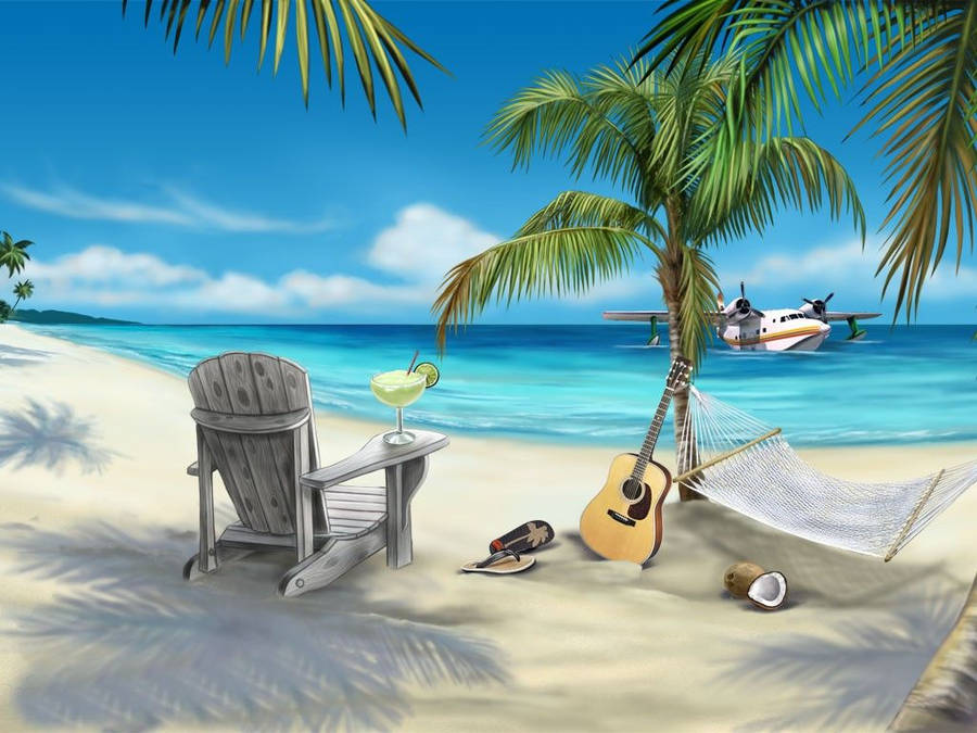 Let Your Toes Sink In The Golden Sandy Beach Wallpaper
