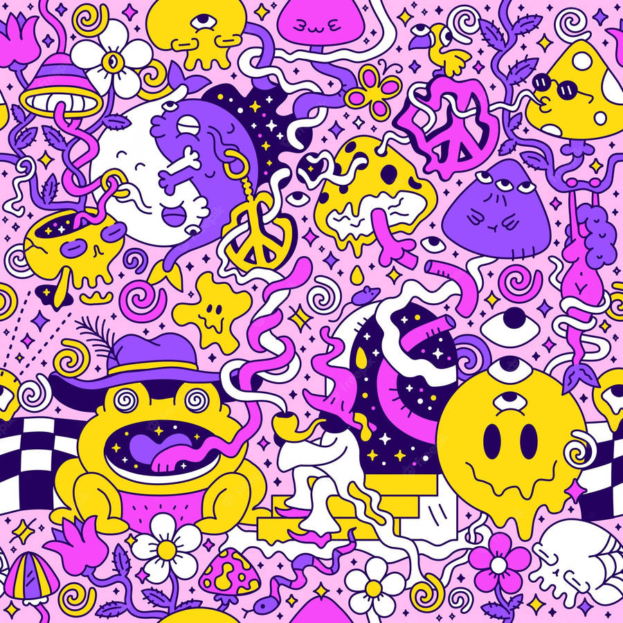 Let Your Trippy Cartoon Adventures Begin Wallpaper