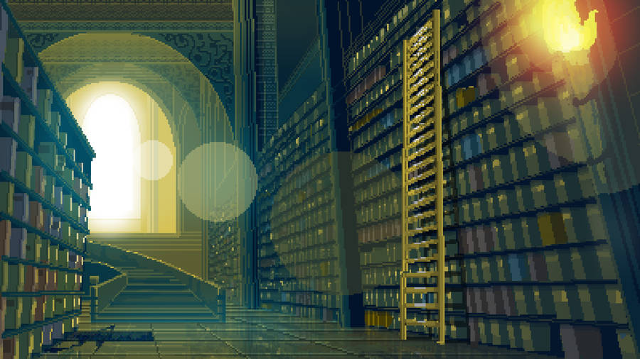 Library Pixel Art wallpaper