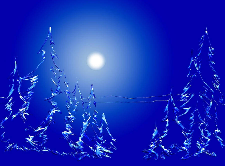 Light Blue Plain Sun Pine Trees Wallpaper