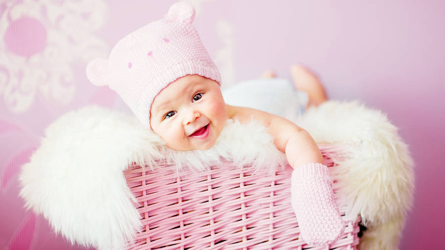 Light Pink Baby Photoshoot Wallpaper