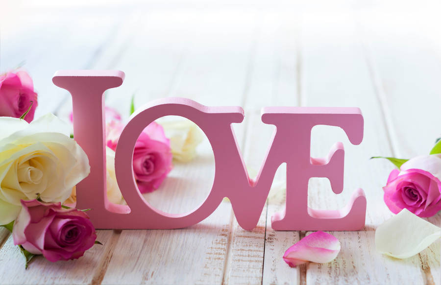 Light Pink Love Logo Wallpaper