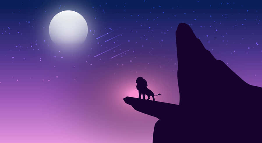 Download free Lion King Simba Cliff Moonlight Wallpaper - MrWallpaper.com