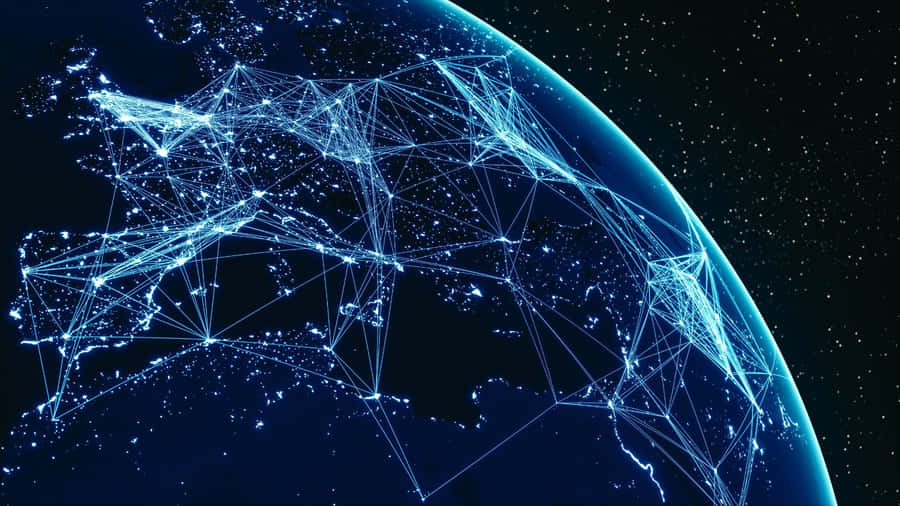 Live Space: A Breathtaking View Of Earth And Galaxy Wallpaper