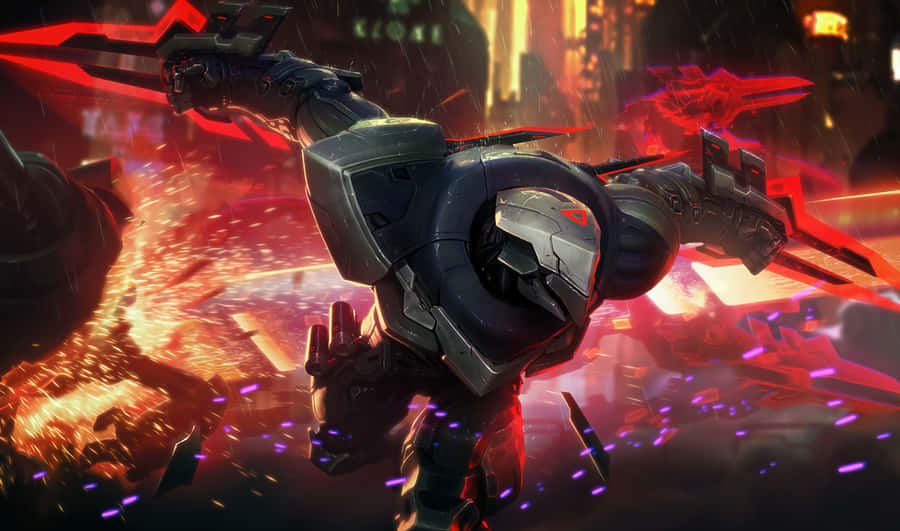 Lol 1920 X 1080 Gaming Armored Swordsman Wallpaper