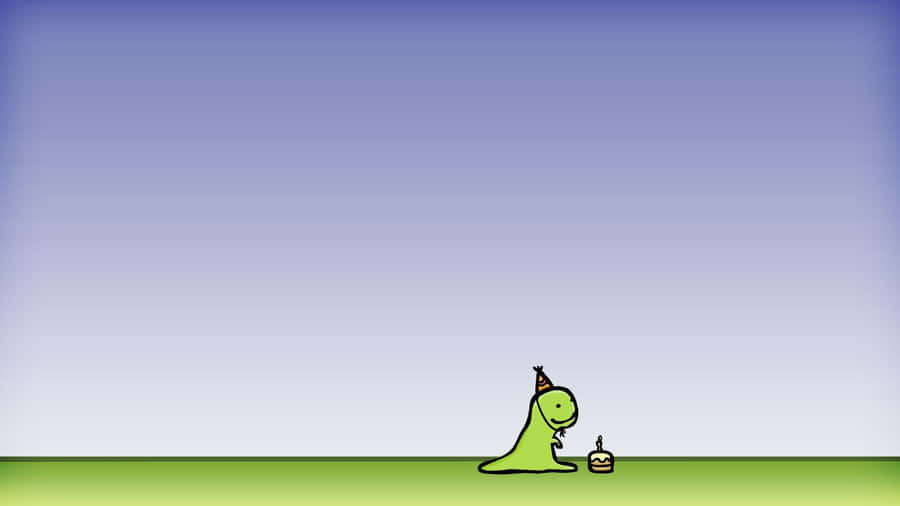Lonely Dinosaur Celebrating Birthday Wallpaper