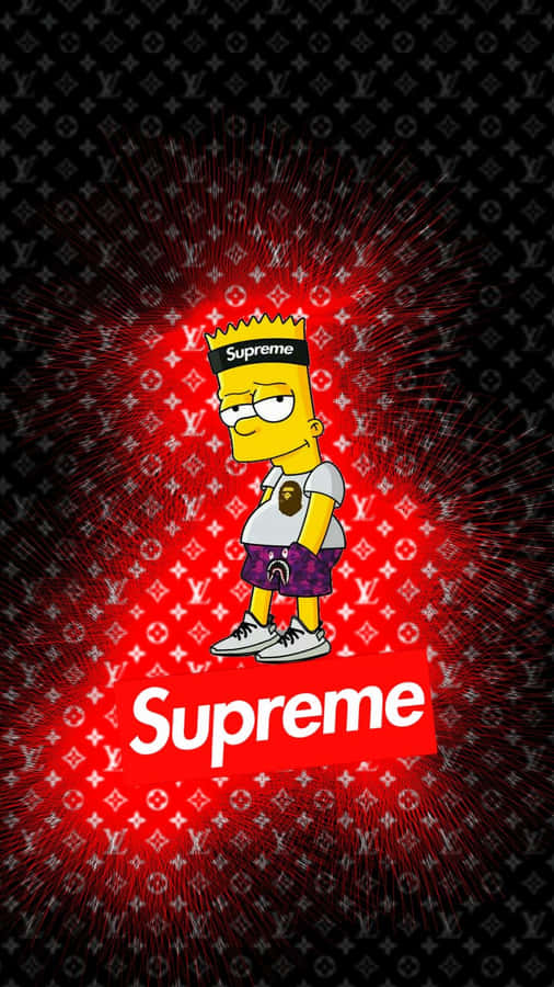 Look Cool With Bart Simpson Supreme Clothing Wallpaper