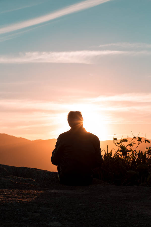 Love Alone Sunset On A Mountain Wallpaper