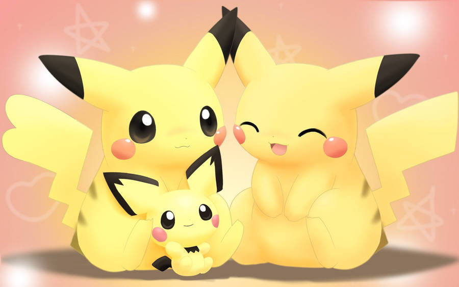 Lovely Pikachu Family Wallpaper