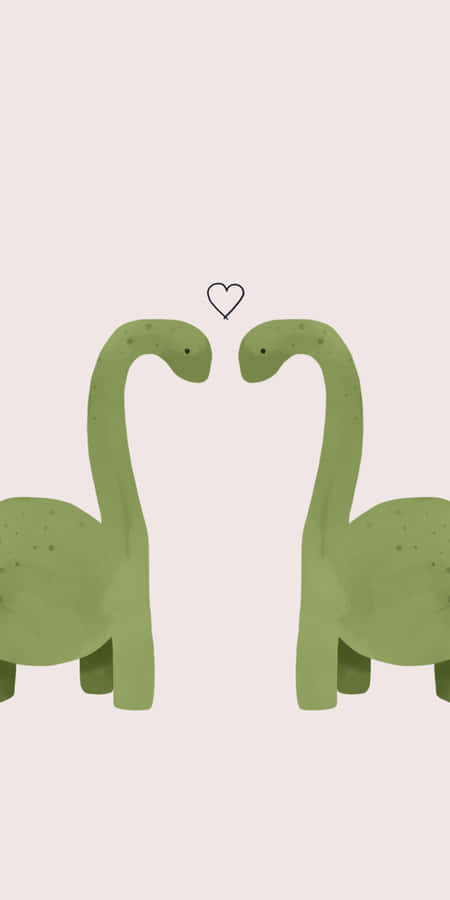 Loving Dinosaurs Illustration Wallpaper