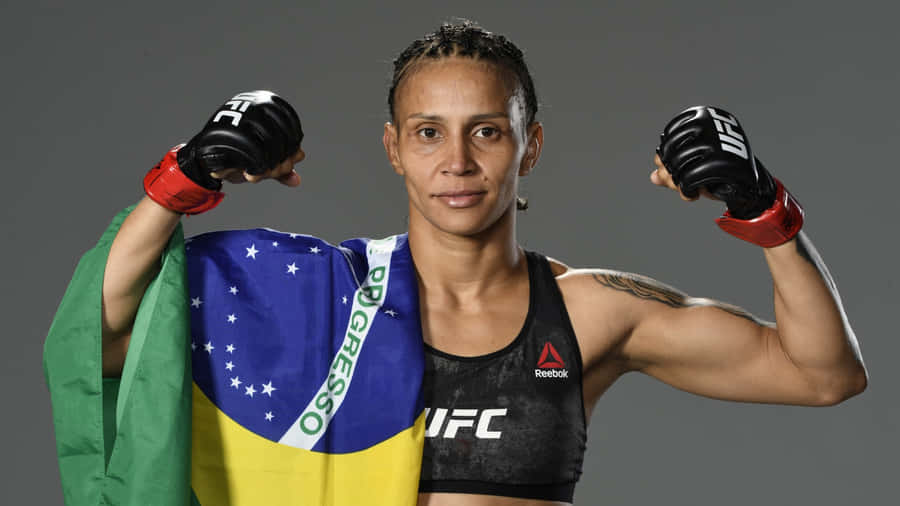 M M A Fighterwith Brazilian Flag Wallpaper