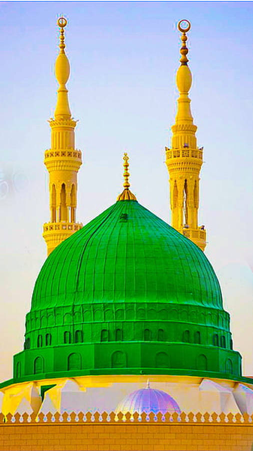 Madina Green Dome Colorful Wallpaper