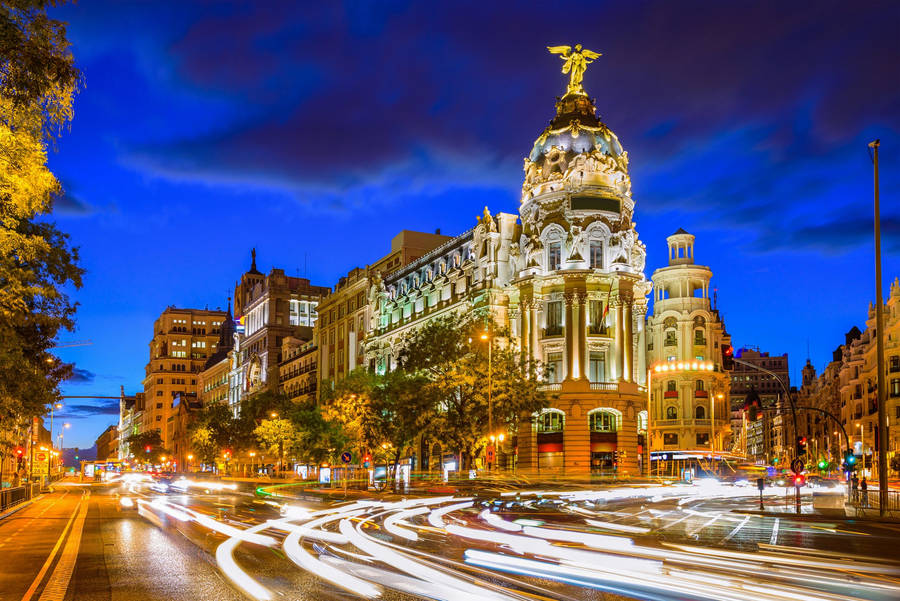 Download free Madrid Spain Night Long Exposure Wallpaper - MrWallpaper.com