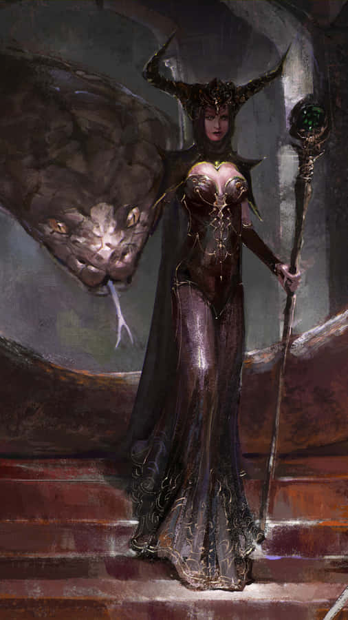 Majestic Sorceress Staircase Wallpaper