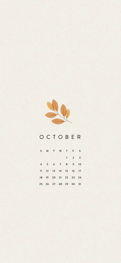 Make Every Day Of October Count With This Pretty Floral Calendar Page. Wallpaper