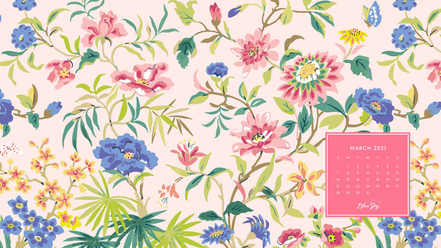 Download free March Calendar With Floral Design Wallpaper - MrWallpaper.com