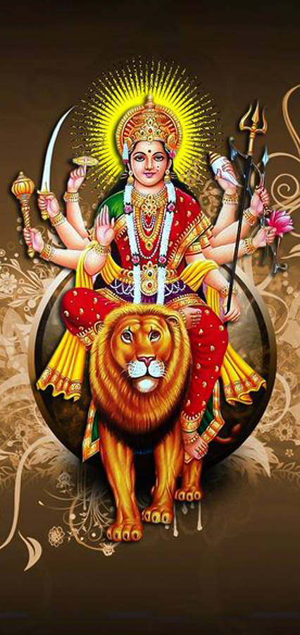 Mataji Gold Flower Abstract Wallpaper