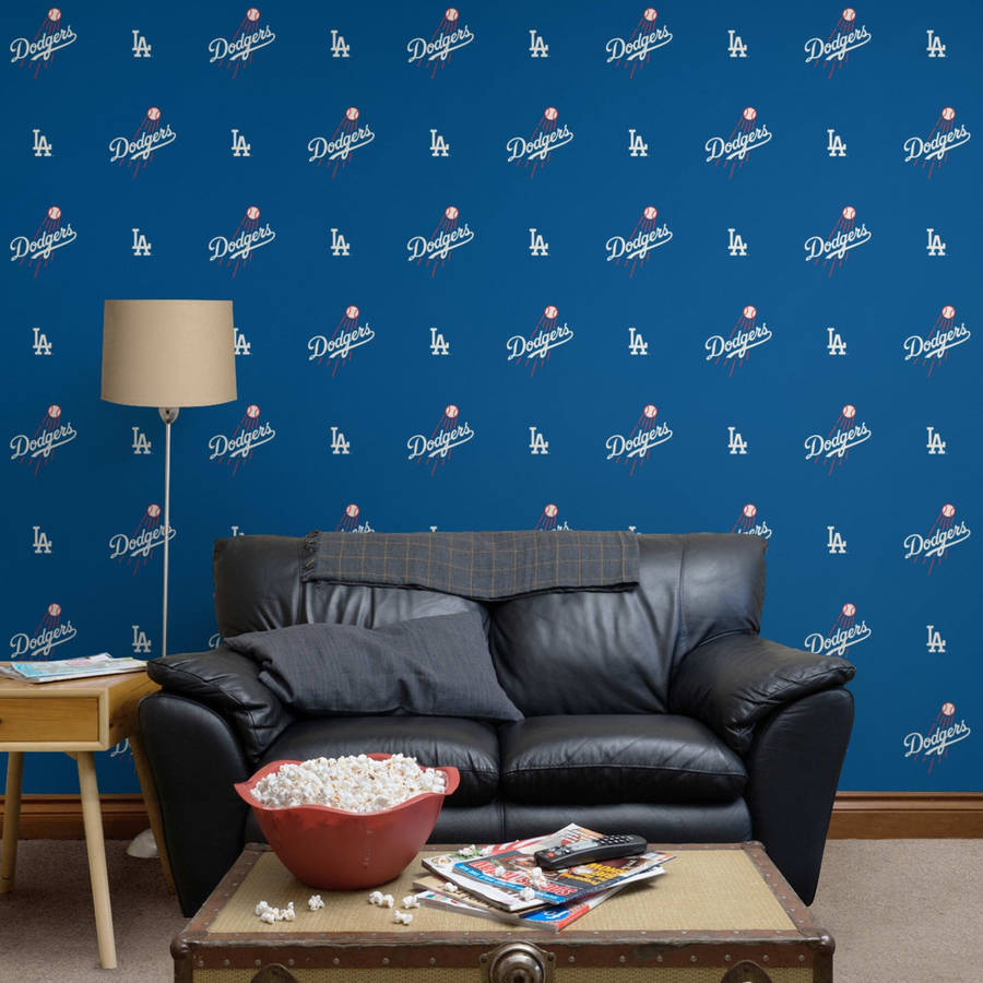 Match Time Dodgers Logo Living Area Wallpaper