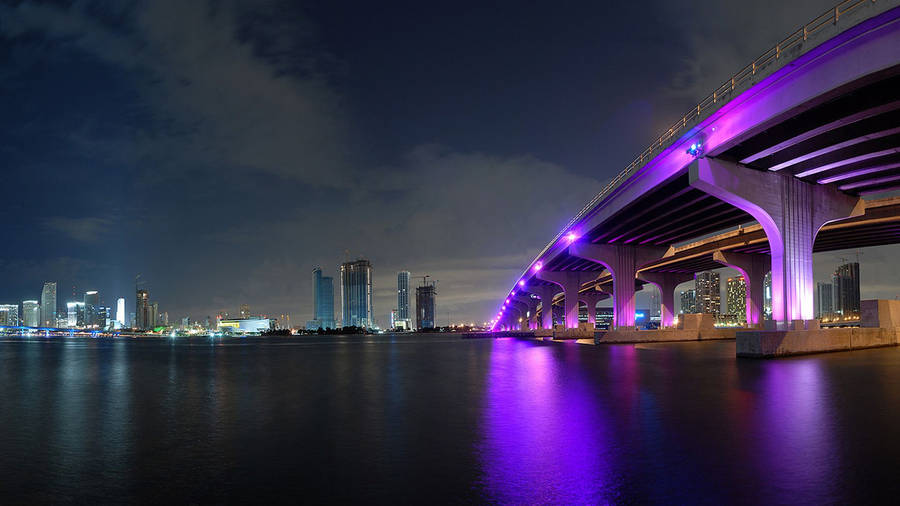 Miami City Lights Wallpaper