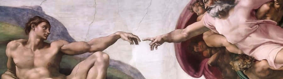 Michelangelo's Fresco Of The Creation Of Adam Wallpaper