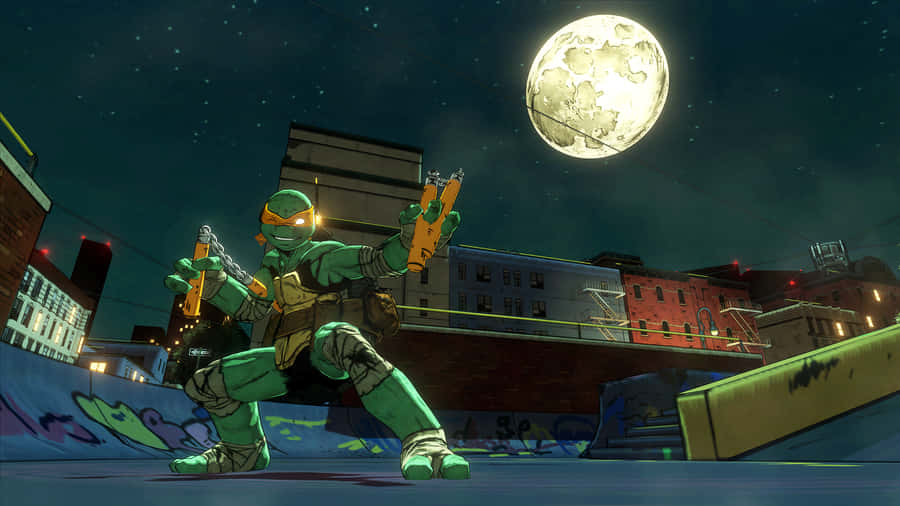 Michelangelo Under The Full Moon Wallpaper