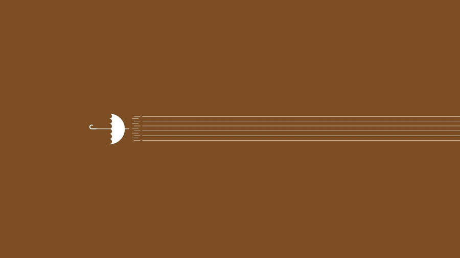 Minimalist Brown Aesthetic Umbrella Wallpaper