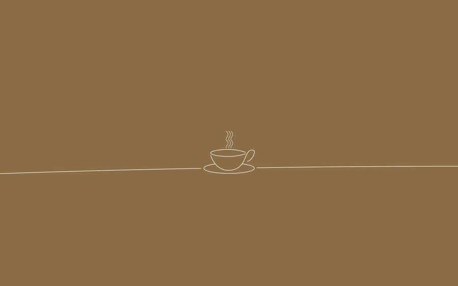 Minimalist Coffee Cup Brown Aesthetic Desktop Wallpaper Wallpaper