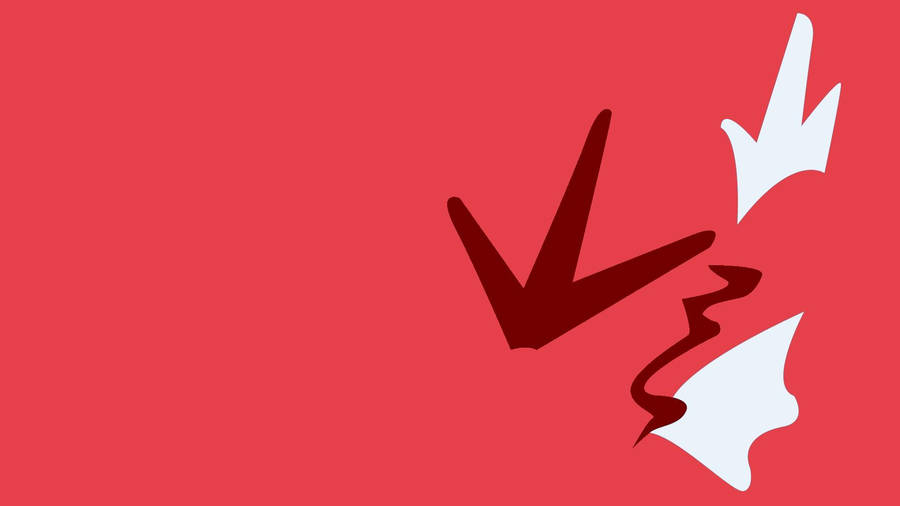 Minimalist Red And White Gyarados Wallpaper