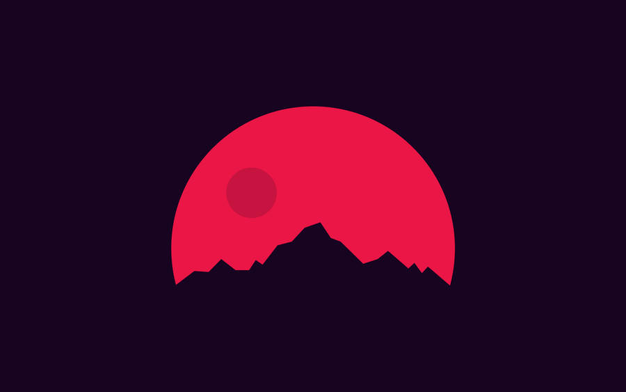 Minimalist Red Moon Wallpaper