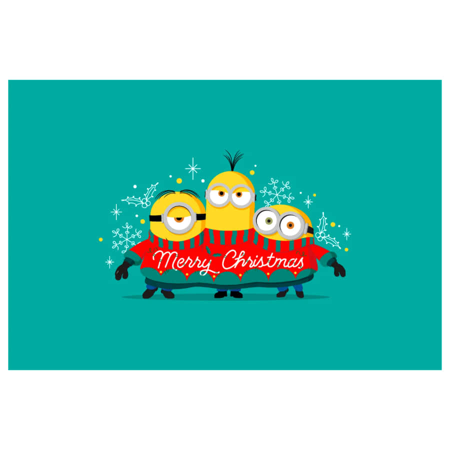 Minions Merry Christmas Celebration Wallpaper