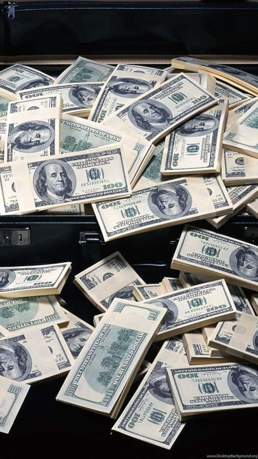 Money Bag $100 Bundles Brief Case Wallpaper