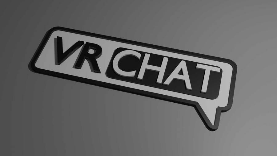 Download Free Monochrome Vrchat Logo Wallpaper