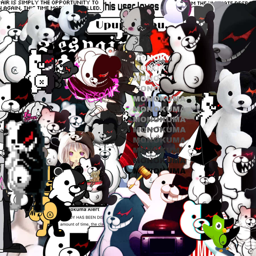 Download free Monokuma Anime Collage Poster Wallpaper - MrWallpaper.com