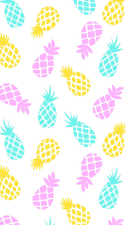 Multi-colored Pineapple Pattern Wallpaper