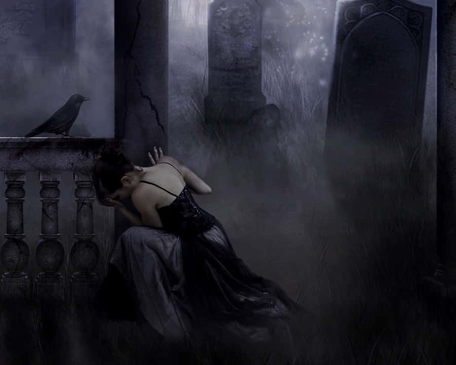 Mysterious Dark Gothic Castle In A Stormy Night Wallpaper