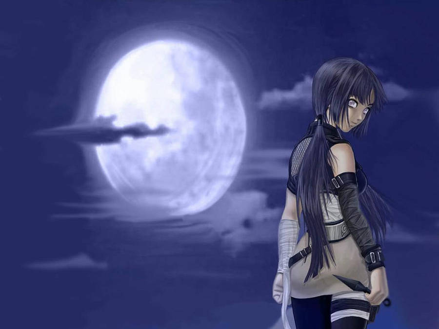 Naruto Shippuden Hinata And Moon Wallpaper