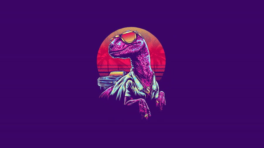 Neon Aesthetic Fan Art Raptor Wallpaper