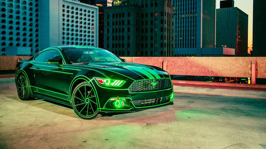 Neon Green Mustang Wallpaper