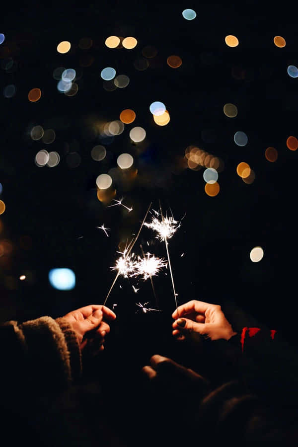New Year Aesthetic Couple With Firecracker Wallpaper